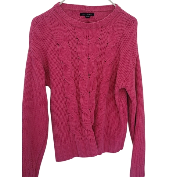 American Eagle Outfitters Sweaters - American Eagle Women's Pink Cable Knit Sweater